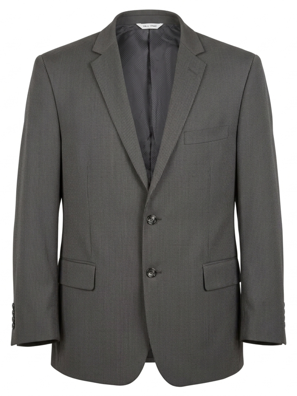 Linea Uomo Charcoal Gray Pinstripe Wool-Blend Suit Jacket Blazer 46R